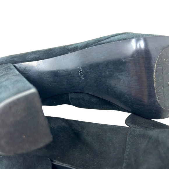 Diane von Furstenberg Felicity Black Suede Loafer Heels Size 7.5 - Picture 9 of 9